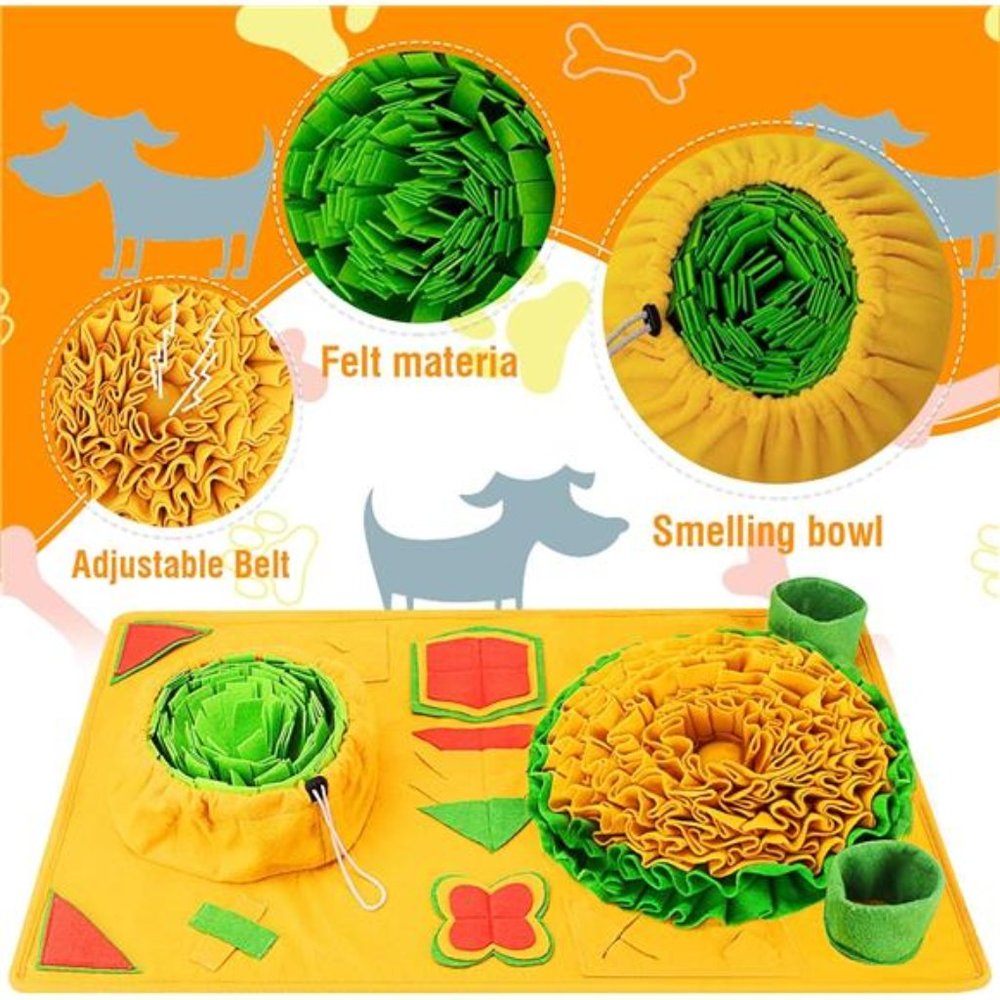 31.5"x 19.3" Dog Snuffle Mat,9 Training Elements Interactive Dog Toys - Picture 4 of 6